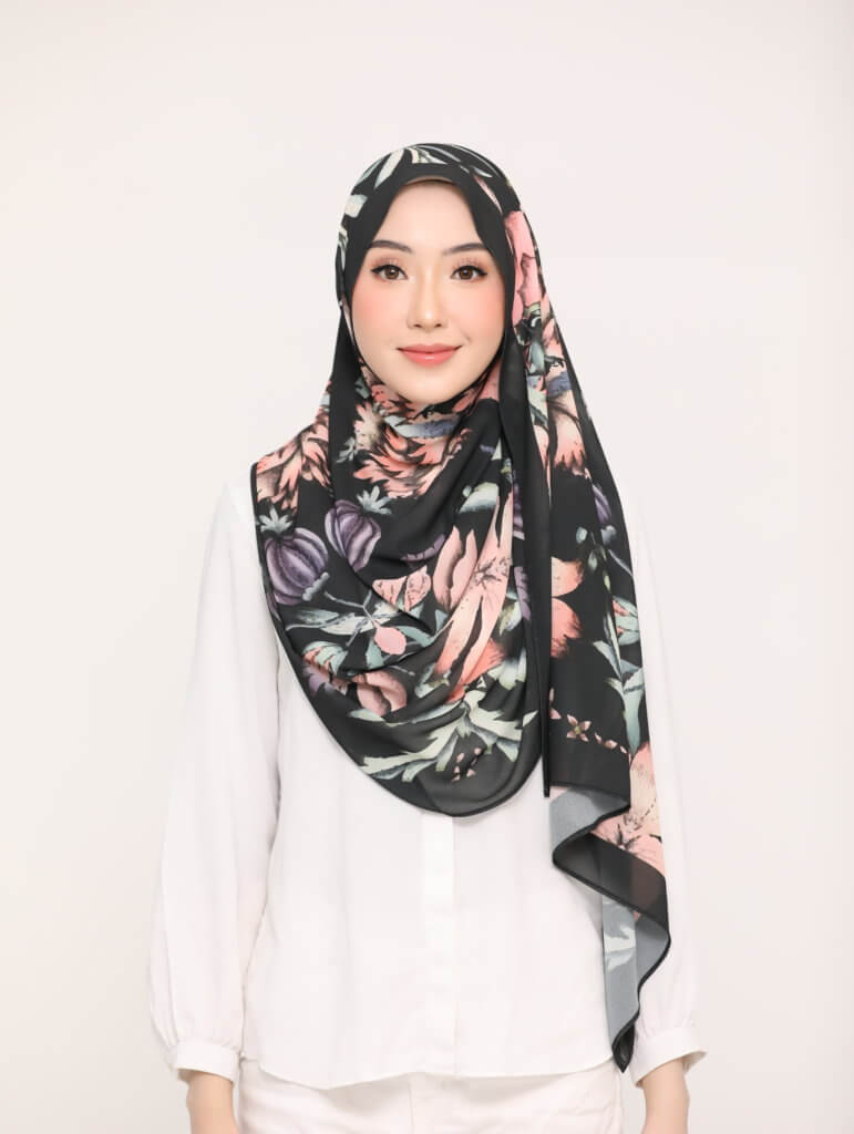 PEONY PRINTED SHAWL & SQUARE (LIMITED EDITION)