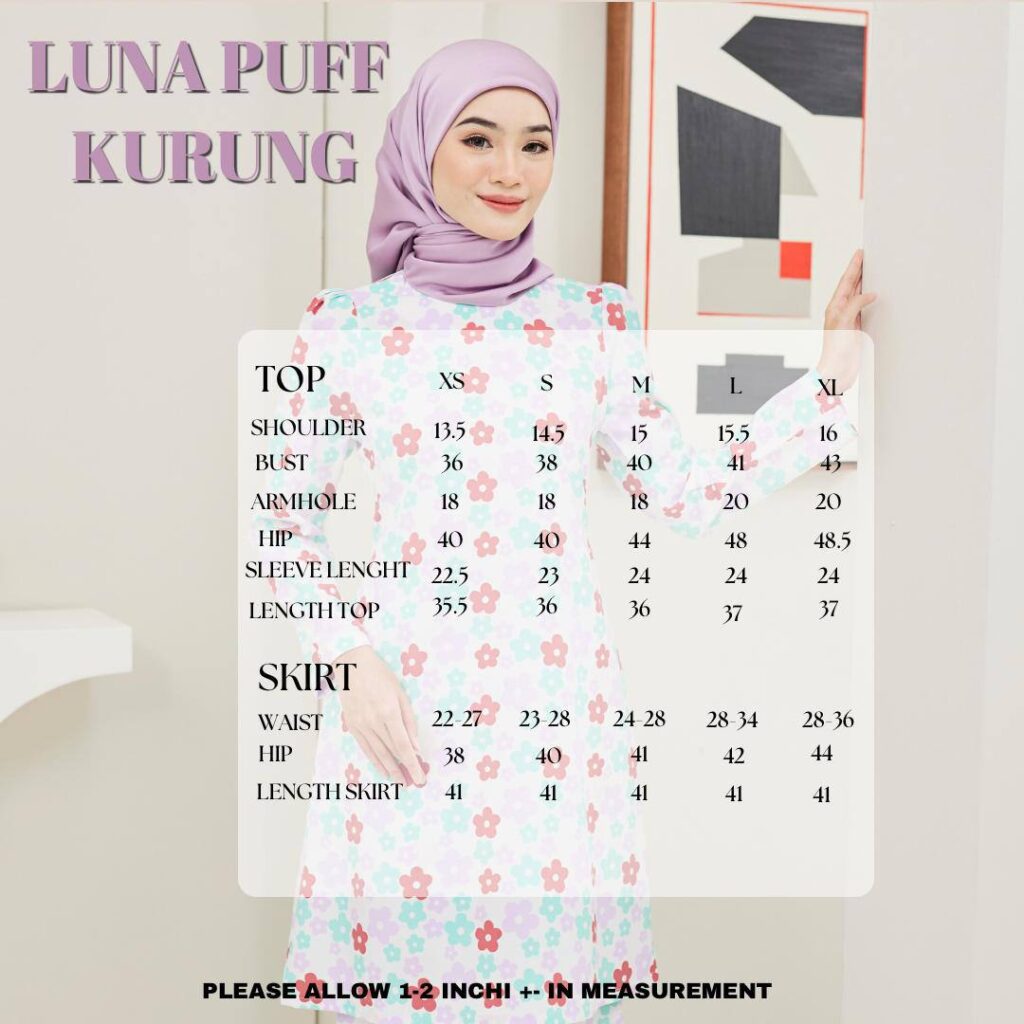 HEAXABELL- (CLEARANCE) LUNA PUFF KURUNG