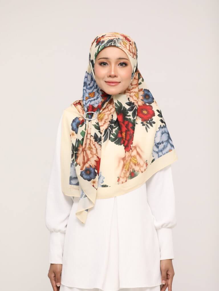 PEONY PRINTED SHAWL & SQUARE (LIMITED EDITION)